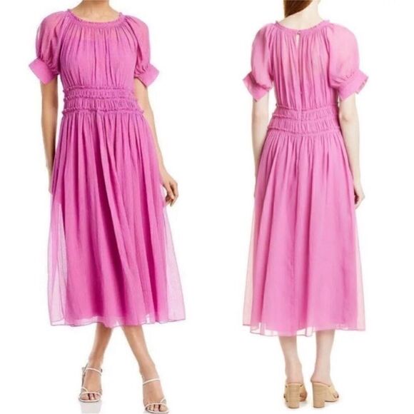 Rebecca Taylor NWT Chiffon Pleated Split Short Sleeve
Midi Orchid 4 MSRP $495 - Picture 2 of 10